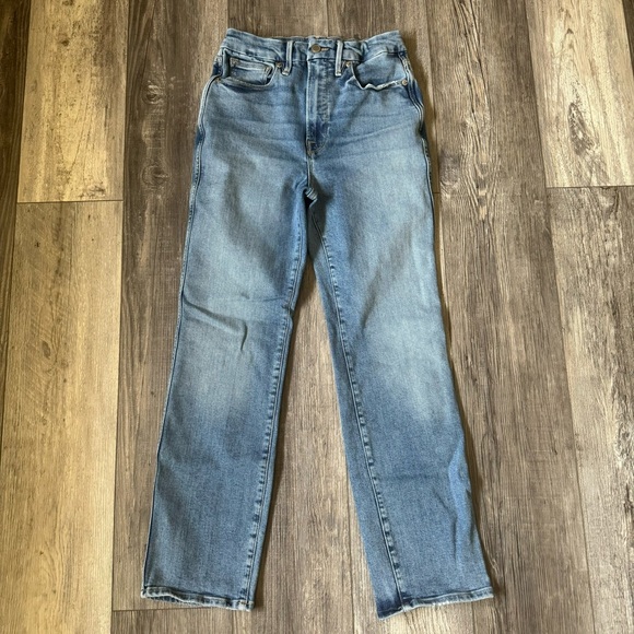 EUC Good American good curve high-rise straight jeans 4 27 - Picture 7 of 10